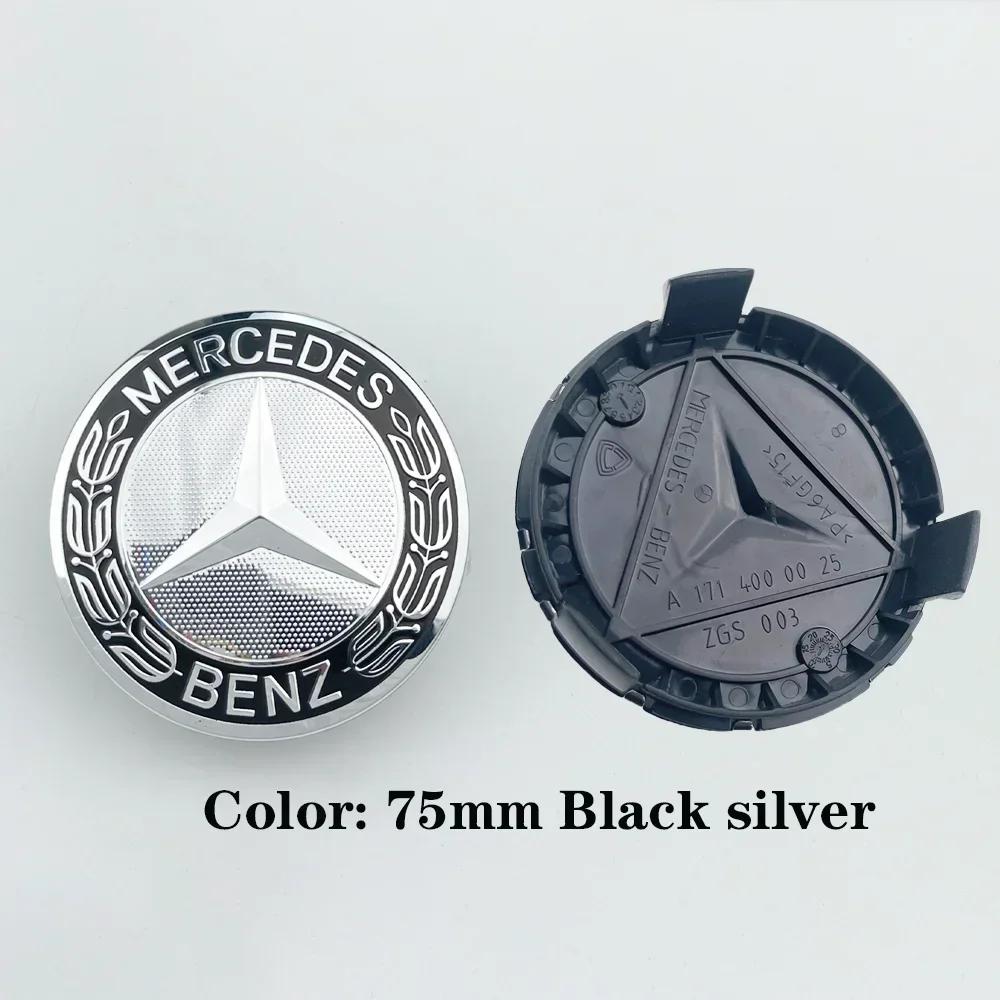 C200 E200 For Mercedes Benz 4pcs ABS 75mm Car Rims Hubcaps Wheel Center Caps For Mercedes Benz AMG C E S GLE CLC Class W204 W221