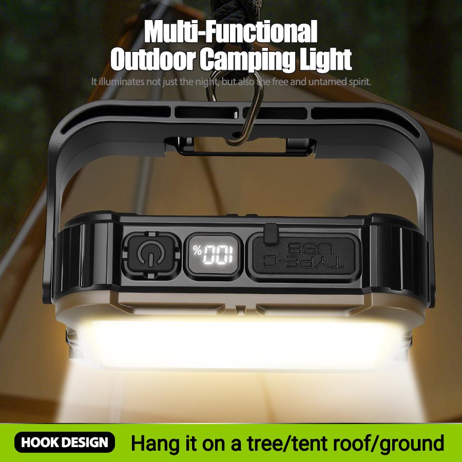 Portable Rechargeable Lanterns With Power Bank/with Magnetic Base Handle Outdoor Solar Hook Light For Emergency Outdoor Camping
