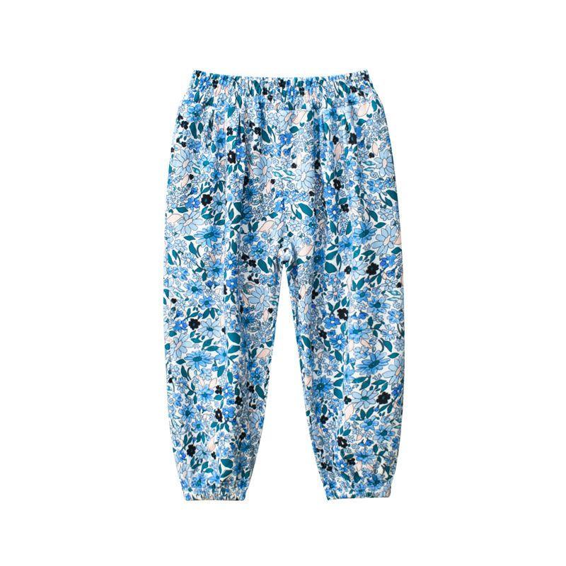 27Home Children's Clothing Summer New Mosquito-Repellent Pants for Babies, Children's All-Over Floral Print Thin Casual Pants for Girls