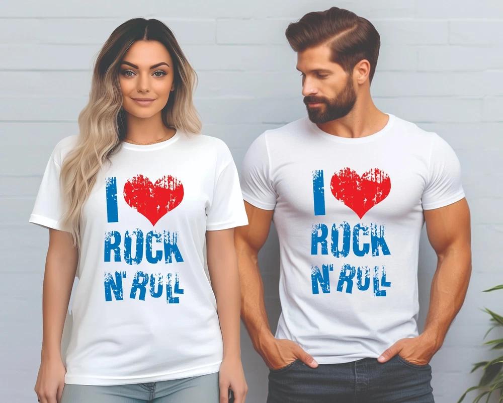 Rock n roll lovers Unisex white Tee 100 cotton music festival outdoors L