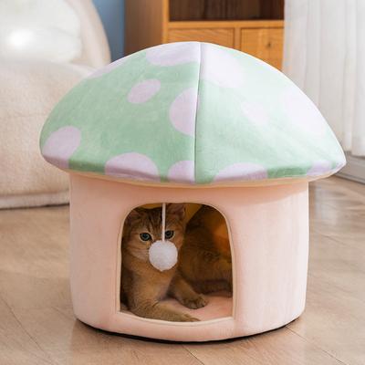 New Cartoon Mushroom Dog House Removable and Washable Soft and Comfortable Pet Kennel Available In Four Seasons