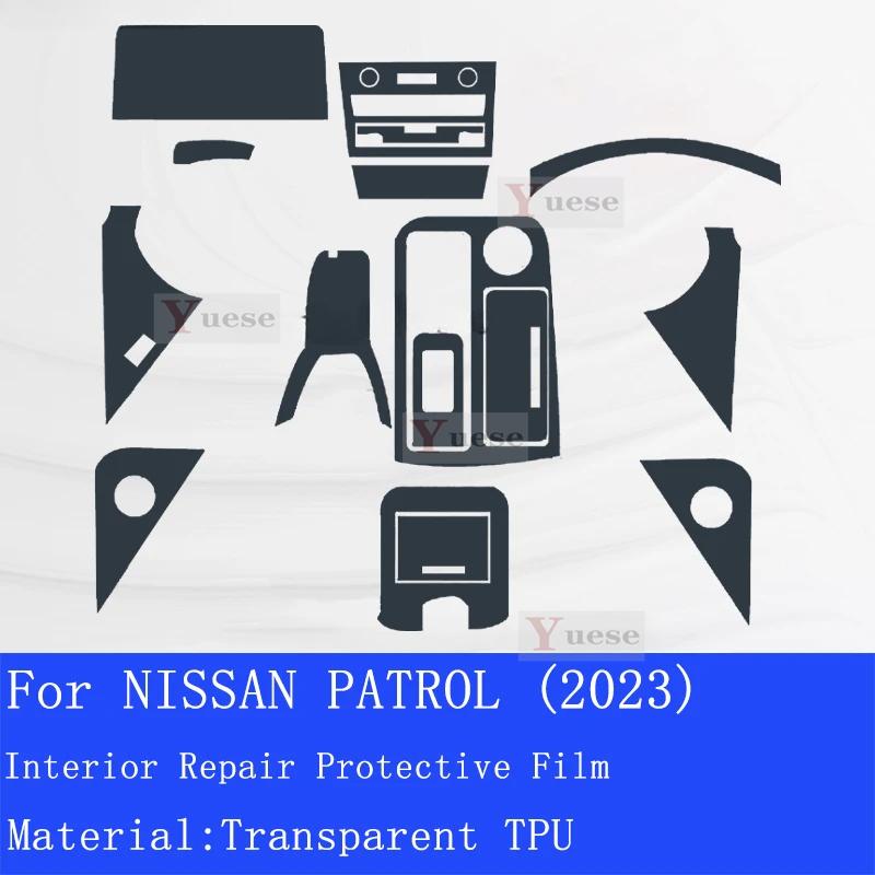 Für NISSAN PATROL Auto Innenraum Schaltkulisse Panel Folie Armaturenbrett Transparentes TPU Schutzfolie Kratzfest Reparatur Auto Aufkleber