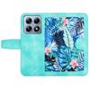 For Xiaomi 14T Pro Case PU Leather Floral Phone Cover with Card Slots