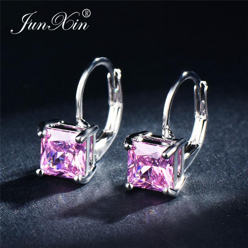 

Милые женские серьги с розовыми камнями для девочек, модные цветные большие серьги-кольца для женщин, свадебные украшения, аксессуары