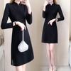Retro Qipao: Kleines Schwarzes in Übergröße, Schlankmachend und Bauchkaschierend für Alle Jahreszeiten