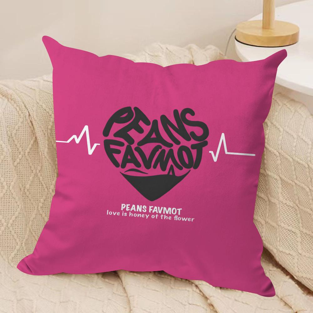 Creative Love Letters Cushion Cover Silky Short Plush DoubleSided Printed Pillow Case for Sofa All Seasons Home Decor Gift