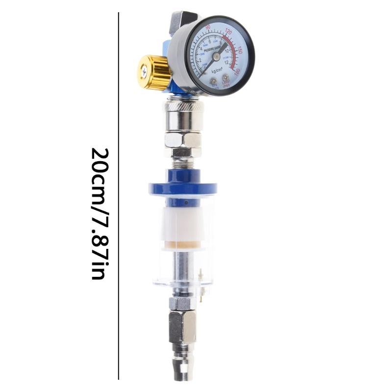Pneumatikwerkzeug Öl-Wasser-Abscheider Luftfilter mit Manometer für Spritzpistolen Airbrush-Regler Feuchtigkeitsfilter