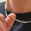 Men's Stainless Steel Cuban Chain Necklace - Titanium Trend, Versatile 3-in-1 Figaro Chain