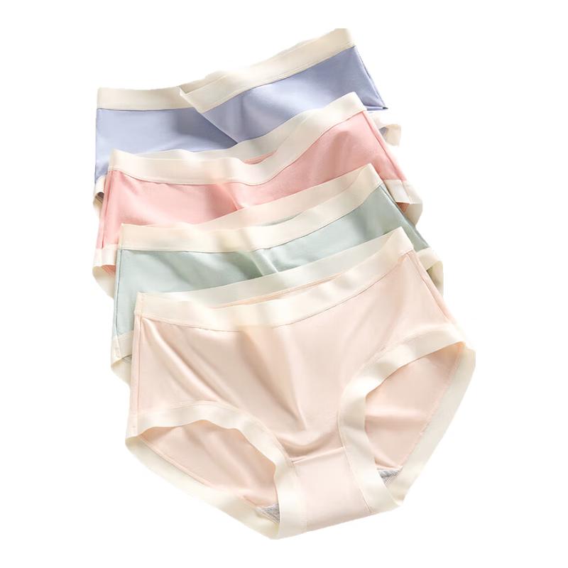 

Women s Modal Seamless Mid-Waist Briefs with Antibacterial Cotton Crotch L (100-120 lbs)