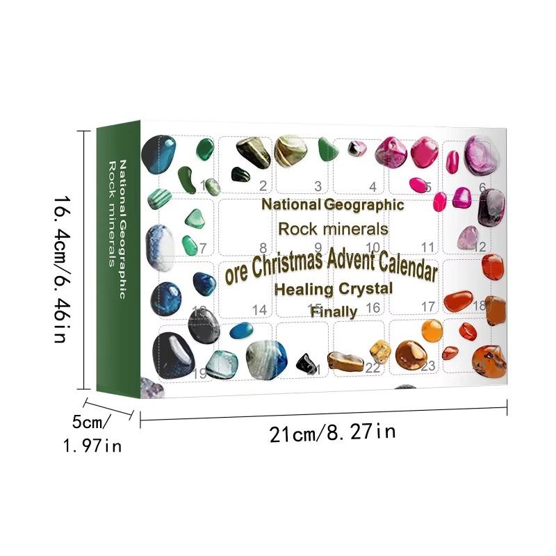 

Christmas Advent Calendar 2026 Crystals 24 Days Rock Collection Countdown Calendar for Kids and Adults, Gem & Crystals Toys Gift L