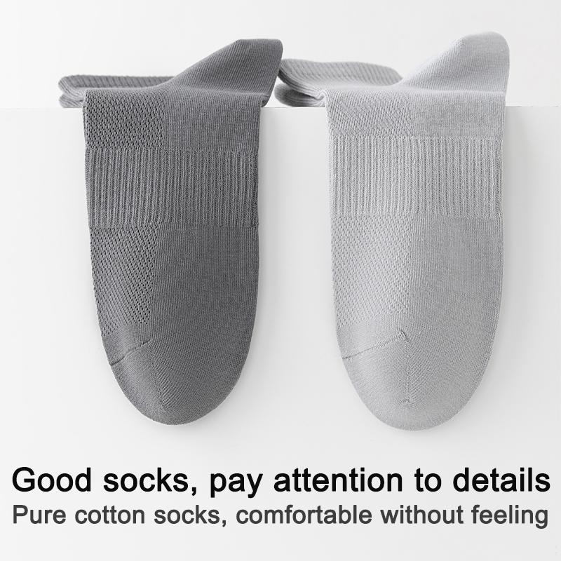 6Pairs High Quality Men Socks Short Combed Cotton Mesh Breathable Odor proof and antibacterial Spring Summer for Male sock New Size EUR38-45