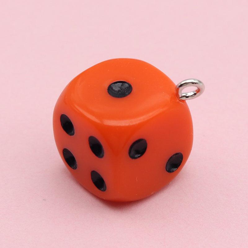 14mm Colorful Acrylic Dice Shaker Pendant Charm for DIY Jewelry