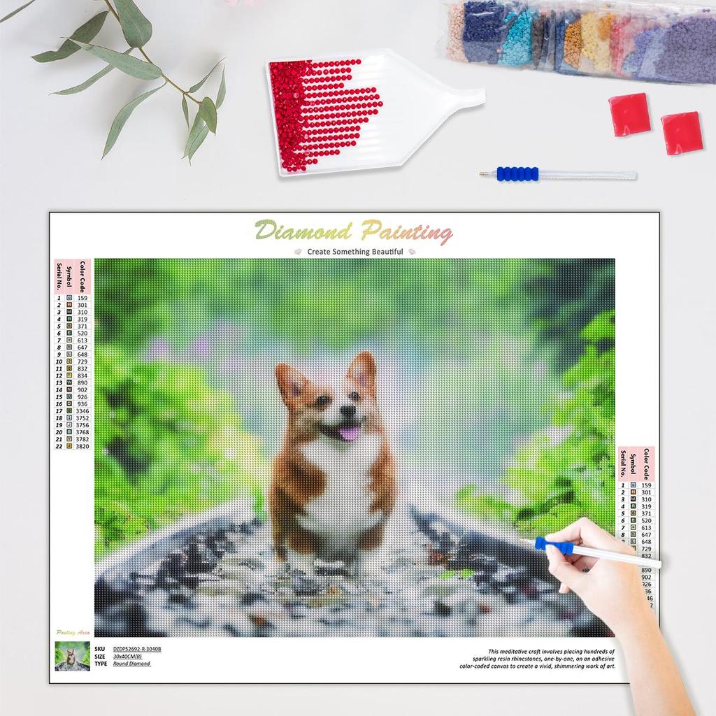 5D Diamond Painting Mosaic Dog 5D Kit Animal Full Round Diamond Embroidery Sale Rhinestone Picture Decor Home 30x40cm/12x16inch