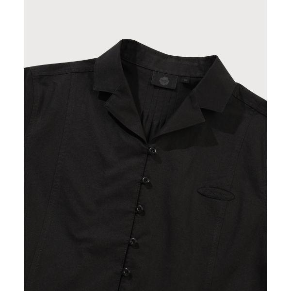 Covernat Ss26 Polo Neck Solid Color Soft Loose Comfortable Fashion Summer Short Sleeve Dress Women dress CO2601OP71BK