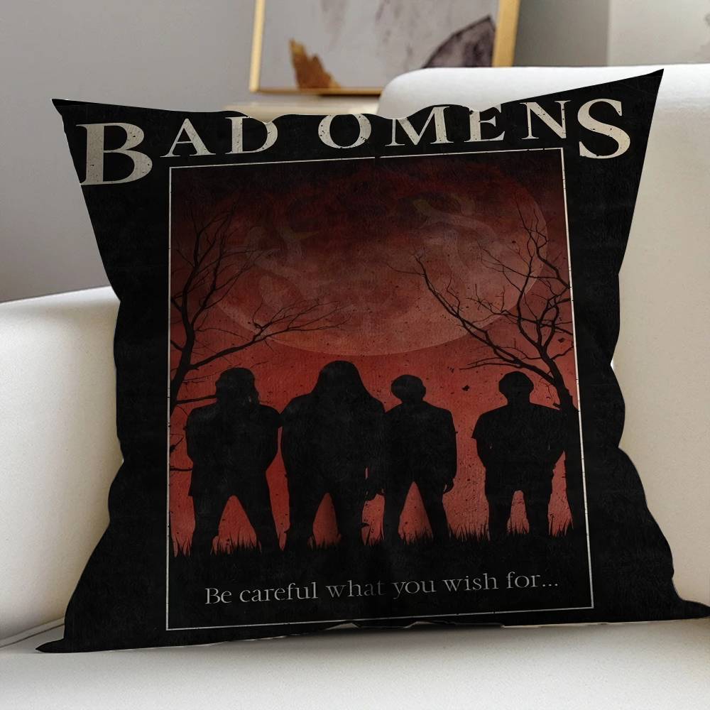 Rockband B-Bad O-Omens Kuddfodral Tum Gårdshusdekor Hem Prydnadskuddfodral för Soffdekorationer