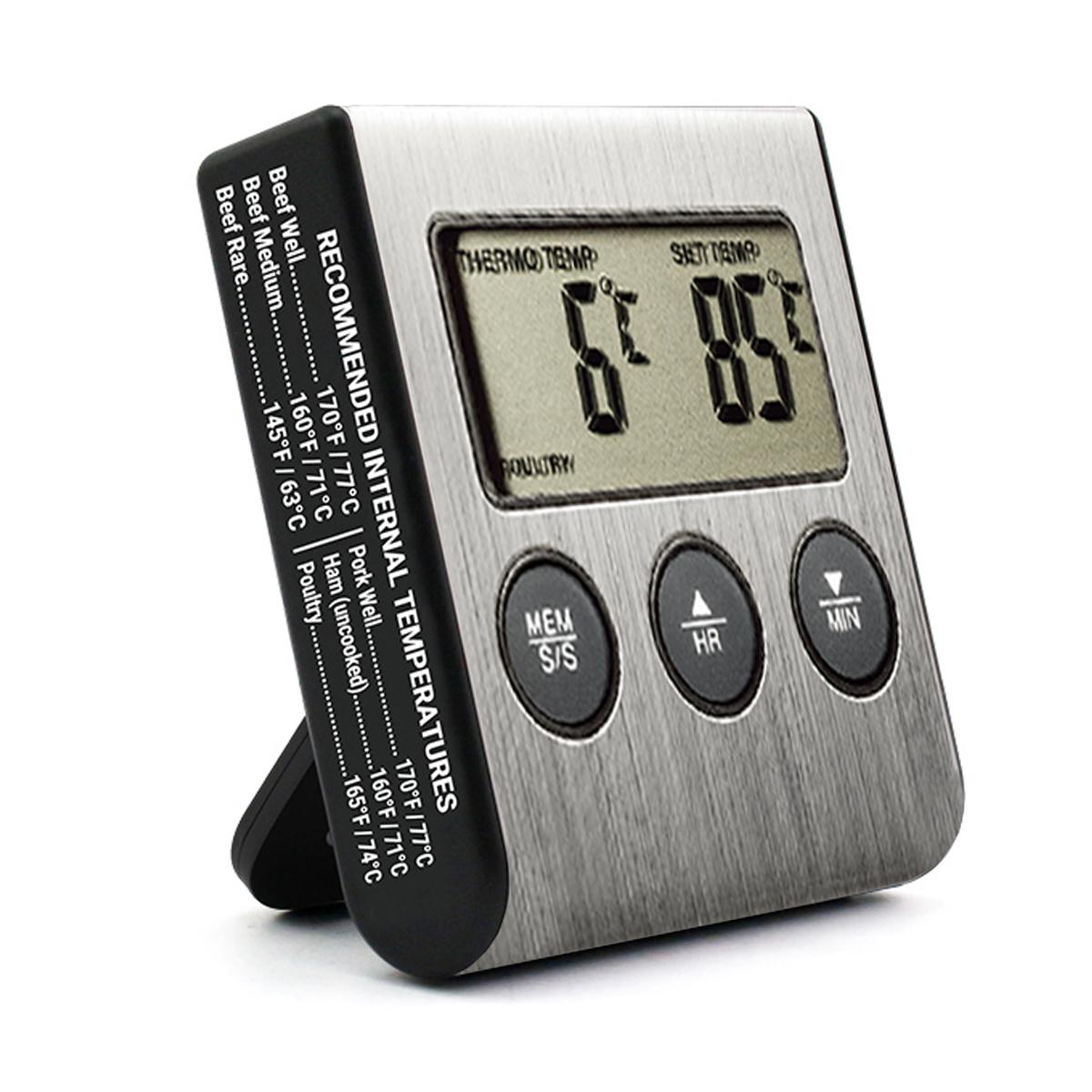High-Precision Digital Indoor Thermometer Hygrometer for Kitchen BBQ Multi-Functional Maximum Minimum Household Thermometer чёрный