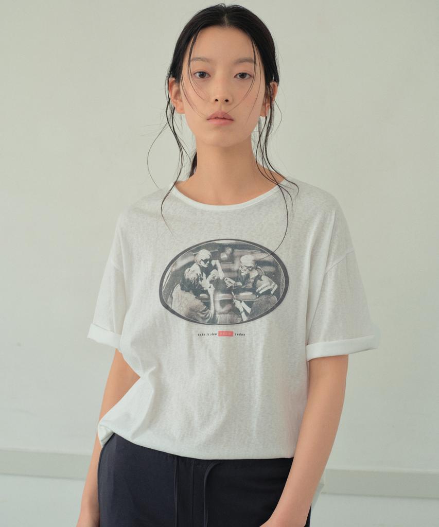 Wednesday Oasis For Woman Oasis Slav Graphic Short Sleeve T-Shirt_Ivory(Wb6Tp33)