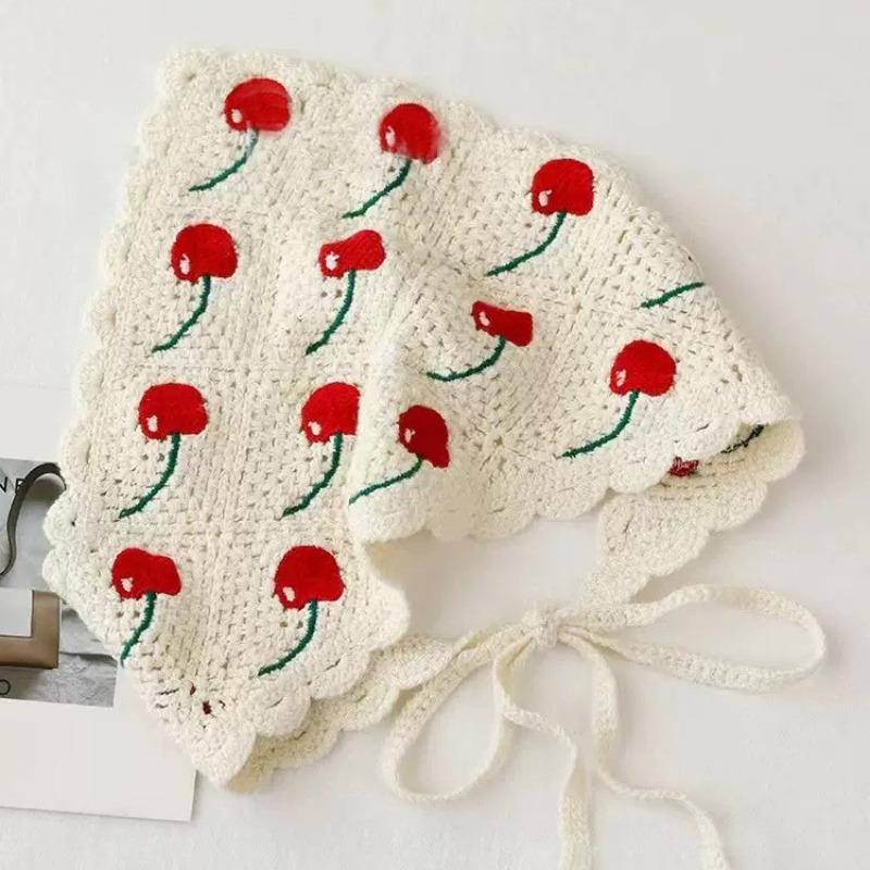 Cherry Triangle Hair Scarf Gilrs Holiday Retro Hair Bands for Women Makeup Styling Bandana Headwarp Headwear Accessories