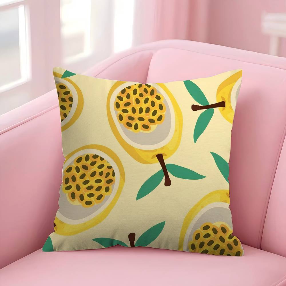 Golden Passion Fruit Pillow Gift Home Office Decoration Bedroom Sofa Car Cushion Cover Case 45x45