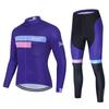 Mens Long Sleeve Cycling Jersey Bib Shorts Set Road Mountain Bike Riding Breathable Performance Wear