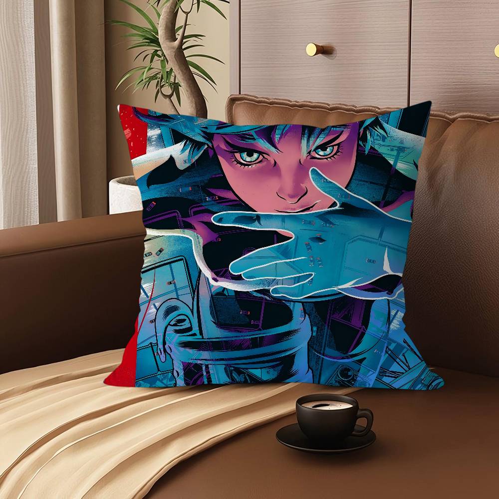 G-Ghost In The Shell Cartoon Animation Pillow Gift Home Office Decoration Bedroom Sofa Car Cushion Cover Case 45x45