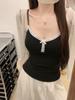 #Early autumn new pure lace lace V-neck sling vest slim and thin women's fixed belt chest pad