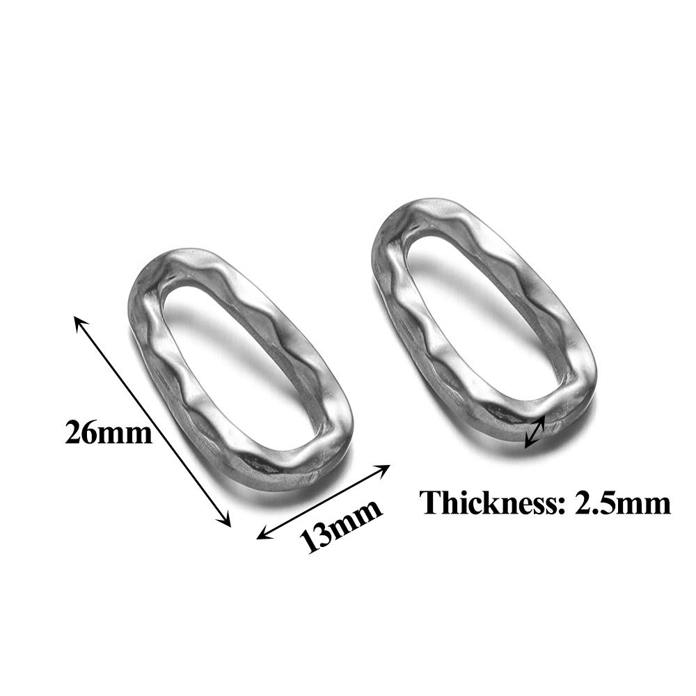 

5pcs Stainless Steel Hammered Oval Twisted Charms Pendant for DIY Jewelry Making Earring Findings Necklace Bracelets Supplies