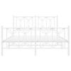 Metal Bed Frame with Headboard and Footboard White 140 x 200 cm