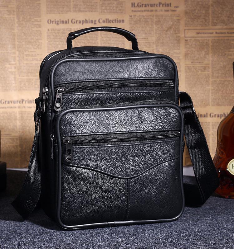 

Men Genuine Leather Shoulder Bag Male Cowhide Leather Handbags Men s Large Zipper Messenger Bag Travel Tablet Bag Tote