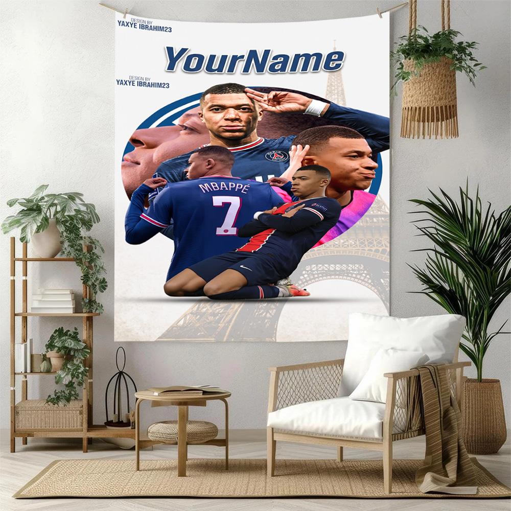 Mbappe Personalizowany Dekoracja Ścienna z Twoim Imieniem Gobelin Sztuka Na Pamięć o Zwierzęciu Urodziny Weselne Tło Imprezy Rodzinny Prezent