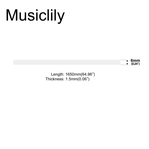 Musiclily Plastic Guitar Binding 1650*6*1.5mm, Ivory
