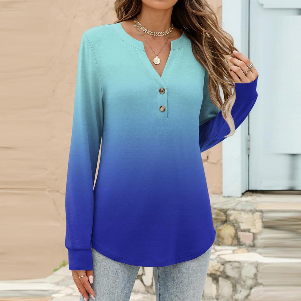 Women's Fashion Casual Printed Long Sleeve T-Shirt Pullover Top