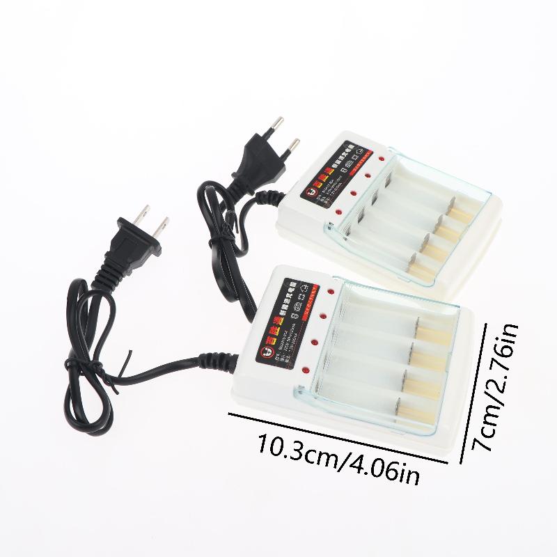 4 Slot AA AAA 1.2V Battery Charger with Independent Charging EU US Plug for Household Electronics and Travel Convenience