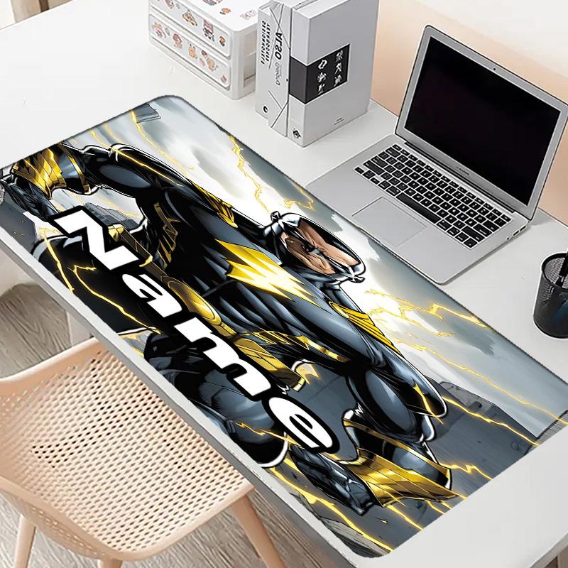 Custom Name Personalized Black Adam Pattern Mousepad, Laptop PC Desk Mat, Decorative Desk Mat for Home Keyboard Pad Gift
