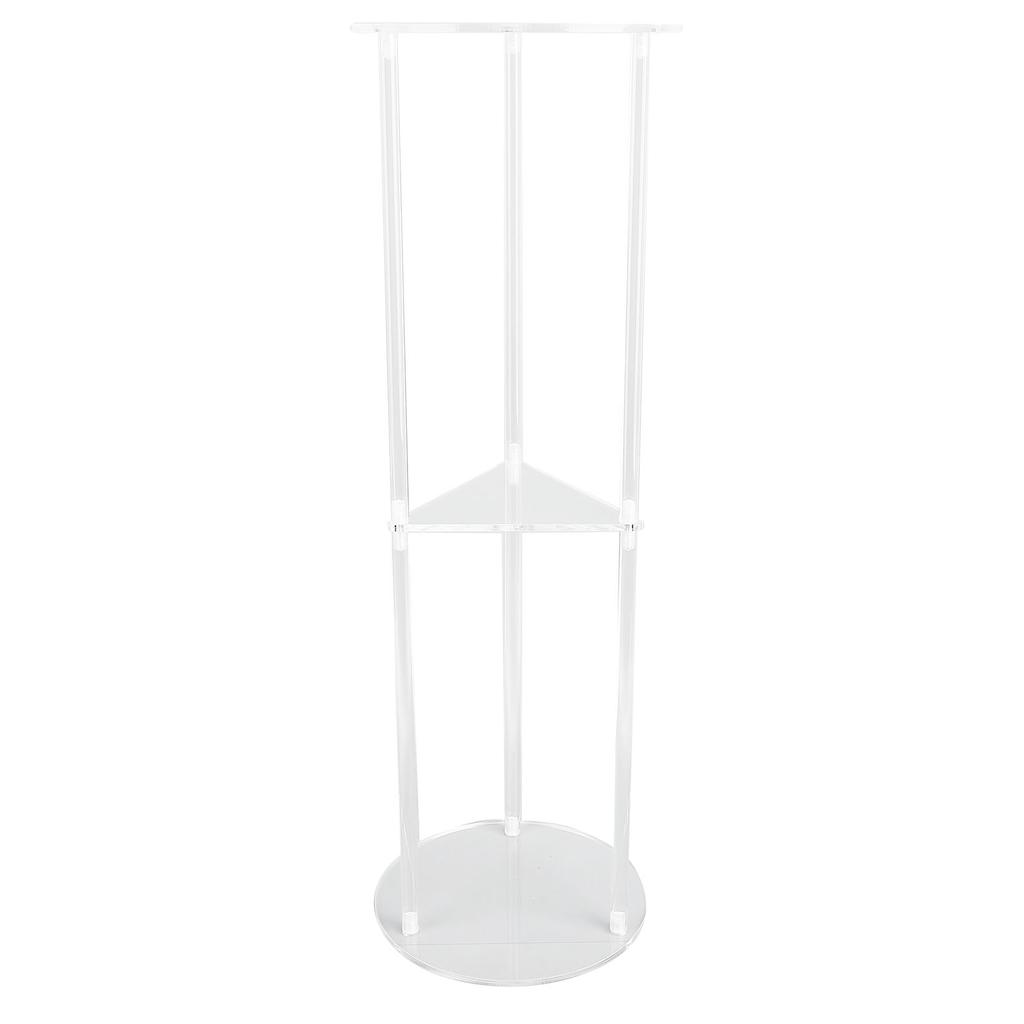 Side Table Modern Stable 3 Tier Round Acrylic Drink Table for Living Room Bedroom Bedside Transparen