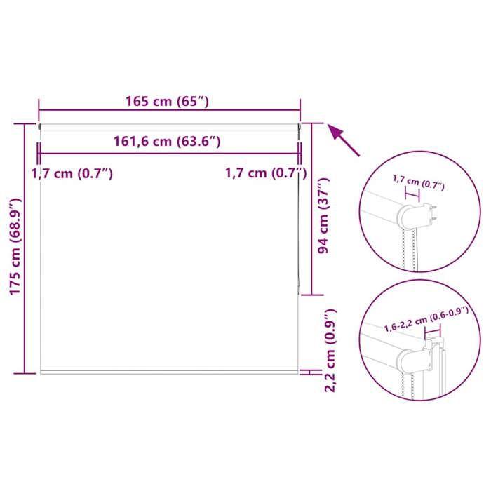 VidaXL Store enrouleur occultant largeur du tissu 161,6 cm polyester, store de jour et de nuit, store de cuisine, store 4011947
