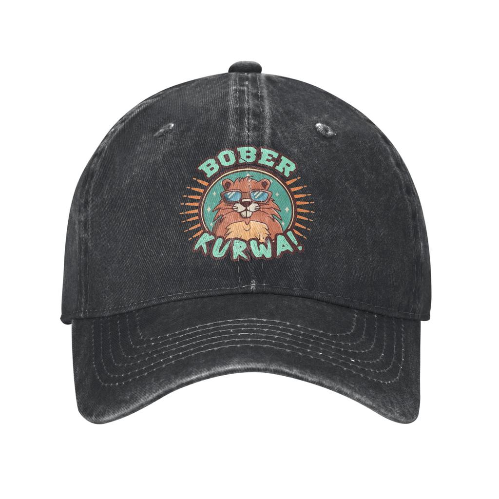 Vintage Bobr Kurwa Baseball Cap for Unisex Women Distressed Denim Snapback Cap Bober Outdoor Activities Adjustable Caps Hat