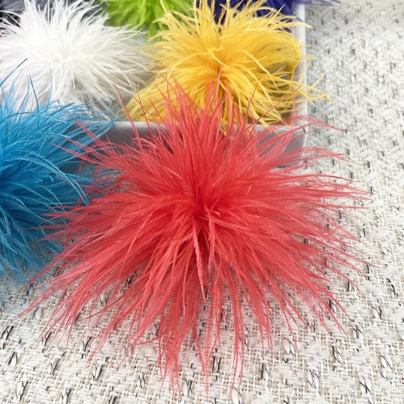 Feather Brooch Scarf Clip Brooches Lapel Pins Dress Accessories Ostrich Feather Material Corsage Pin Feather Lapel Pins