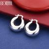 925 Sterling Silver Vintage Glossy U-Shaped Earrings - Exquisite Wedding Jewelry