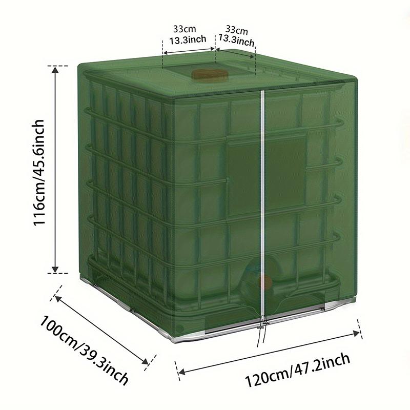 Heavy Duty IBC Water Tank Cover 275 Gallon Waterproof Anti-Oxidation IBC Tote Cover Water Tank Shield