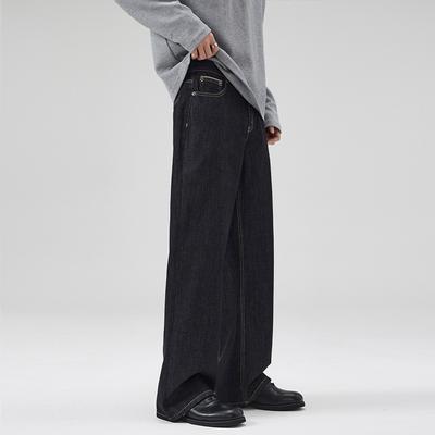 Spring and Summer New Old Money Wind Red Ear Jeans Men's Straight Loose A Word Versatile Trousers