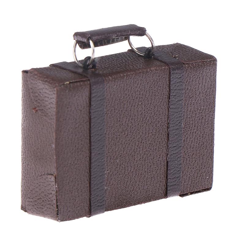 1:12 Miniaturní kufřík pro panenky Vintage dřevěný kufřík Mini úložný box