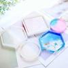 5Pcs Handmade Mirror Silicone Coaster Molds Hexagonal Square Base Mold Kit Resin Key Zone Square Epoxy Casting Mold Home Supplis