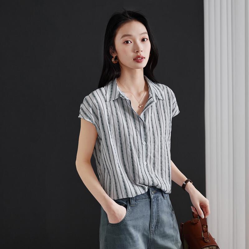 

SOFSIL Women s French Stripe Cotton Shirt M