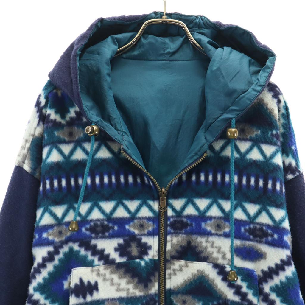 British Mist 90s Old Jacket M Blue Green Reversible Men's Used