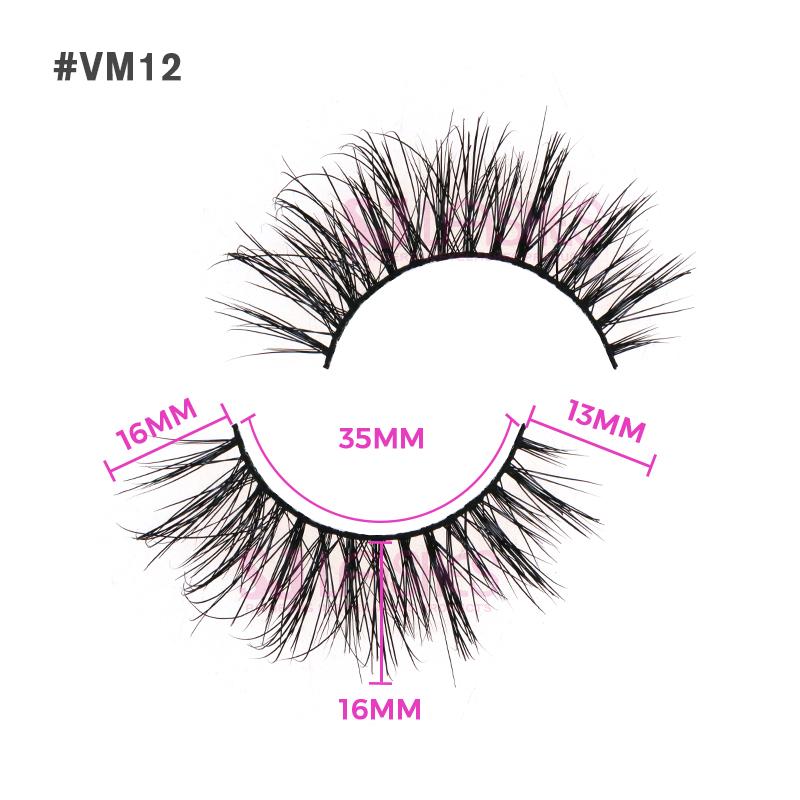 3 Pairs High Quality Strip Lashes Handmade Natural for Fluffy Mink Lashes Custom Logo Box Packaging