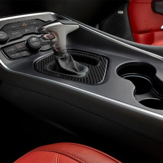 For Dodge Challenger 2015- Carbon Fiber Interior Gear Shift Panel Cover Trim
