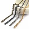 1 Meter New Vintage Stainless Steel Men Punk Twist Rope Chain Necklace Bracelet for Bags Fashion Jewelry Finding Accessories