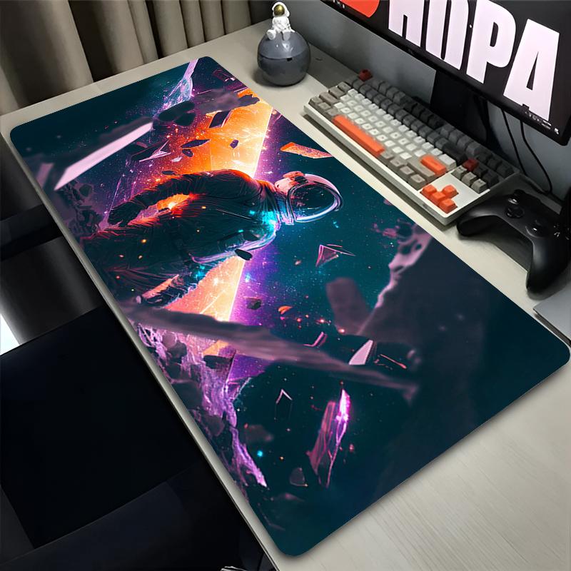 Large Mouse Pad Outer Space Astronauts Gamer Keyboard Desk Mouse Mat Laptop Gaming Accessories Starry Sky Carpet Anime Mousepads
