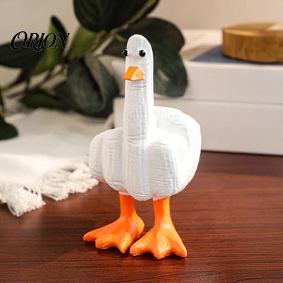 Whimsical Desk Decoration Funny Duck/Chick Figurine, Creative Resin Animal Statue Desktop Ornament, Gift for Duck Lovers Sculpture Home Office Decor,